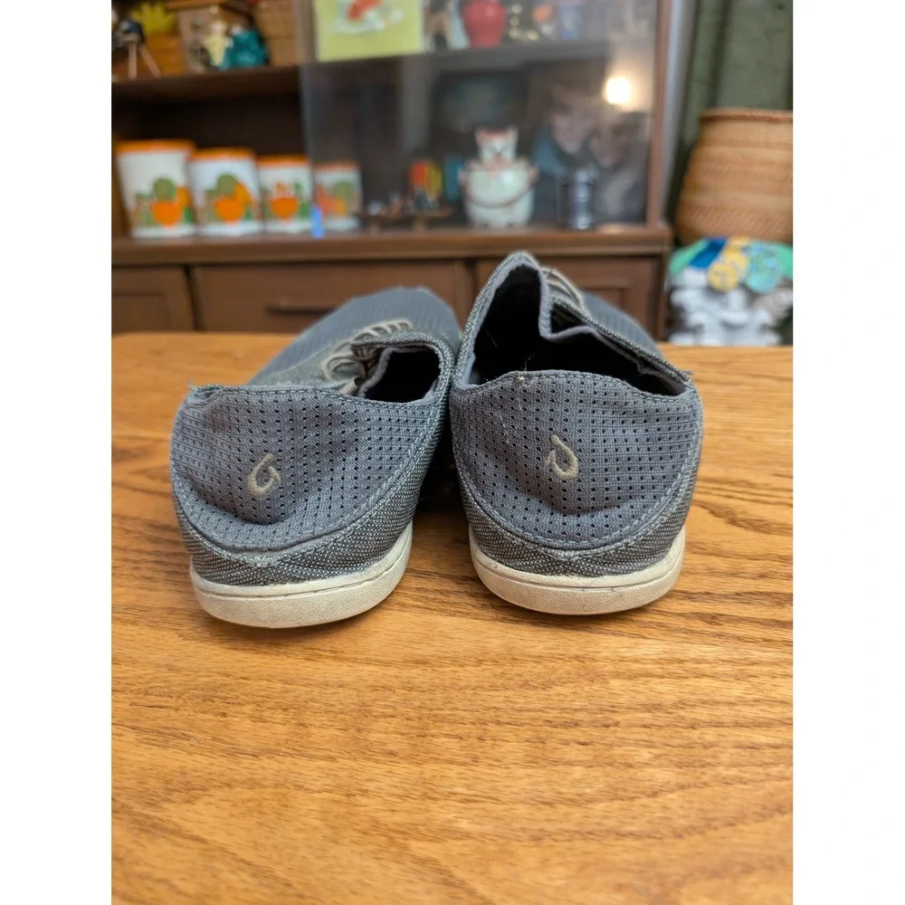 Olukai Nohea Mesh Grey Slip On Sneakers Mens 9.5‎ Drop In Heel Casual Shoes